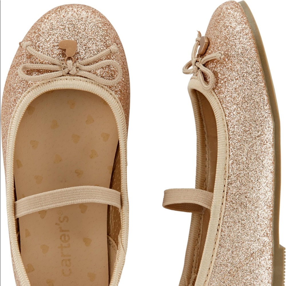 Little Girls Metalic Gold ballet flats size 9